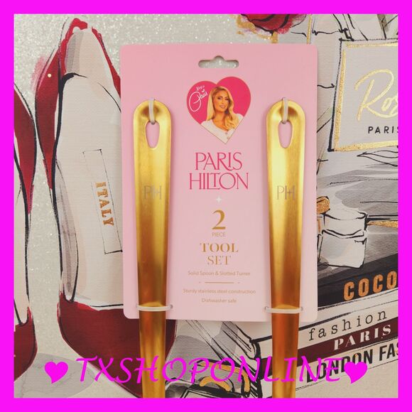 💗🍴PARIS HILTON 2pc stainless steel stool set🍴 💗NWT - Picture 4 of 6